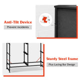 WLIVE Fabric Dresser for Bedroom, 6 Drawer Double Dresser, Storage Tower with Fabric Bins, Chest of Drawers for Closet, Living Room, Hallway, Charcoal Black Wood Grain Print WLIVE