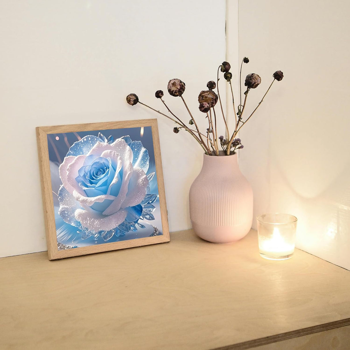 Rose Diamond Art Kits for Adults,Crystal Flower DIY Diamond Painting Kits for Adult Beginners,Full Drill Round Gem Painting Art Craft for Home Wall Decor 14x14 Inch. MBNTJHT