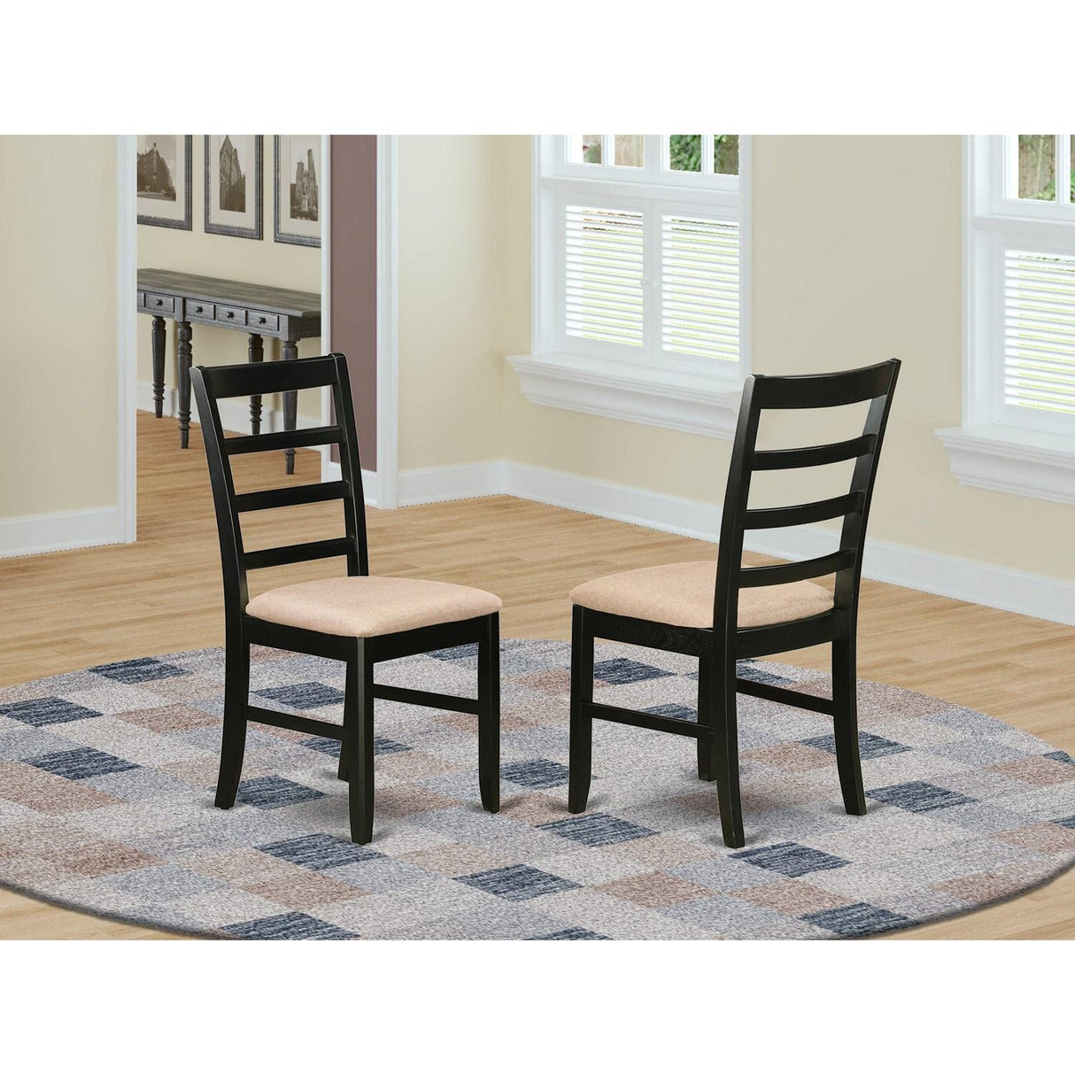 East West Furniture Dining Chairs, Set of 2, Black East West Furniture