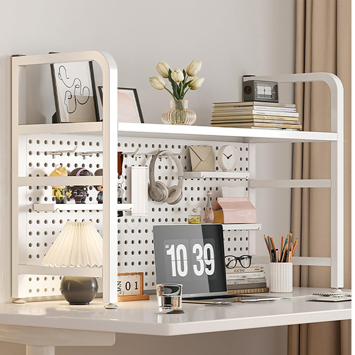 Stylish Metal Desktop Bookcase by DYUNCZ - Space-Saving Organiser Shelf - WoodArtSupply