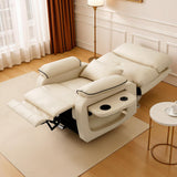 Dual Motor Power Lift Recliner Chair for Adult & Elderly, Infinite Position Lay Flat Lift Chair with Heat & Massage, Cup Holder, Lumbar Pillow, Wireless Charger, USB Ports, Leather (Beige) RESTREAL
