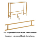 MAJARO Small Modern Console Table for Entryway, Tempered Glass with Golden Metal Frame Sofa Table for Living Room, Hallway, Office MAJARO