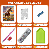 Horse Diamond Painting Kits for Adults - Diamond Art Kits for Adults, Round Animal 5D Gem Art Kit for Adult DIY Crafts Kit Gift Home Wall Decor Gifts (16x12 inch) xackcme