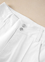 Sidefeel Womens Wide Leg Jeans Casual Baggy High Waisted Stretch Denim Pants Size 14 White Sidefeel