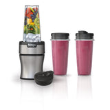 Ninja BN301 Nutri-Blender Plus Compact Personal Blender, 900-Peak-Watt Motor, Frozen Drinks, Smoothies, Sauces & More, (3) 20 oz. To-Go Cups, (2) Spout-Lids (1) Storage-Lid, Dishwasher Safe, Silver Ninja