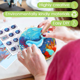 Fedmut Needle Felting Kit, Wool Felting Kit for Beginners Adult with Wool, Needles, Foam Pad, Felt Cloth and Instructions – 4 Set Sea Animals Painting Frame for Great Gift Decoration Fedmut