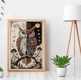 Owl Diamond Art Kits for Adults,Sun and Moon Diamond Painting Kit for Beginner,5D Diamond Painting DIY Full Drill Diamond Dots Diamond Painting with Tools,Gem Craft for Home Wall Decor 11.8x15.7in DYAIANGMU