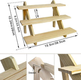 Auroal 3 Tier Earring Display Stands For Selling, Retail Display Riser Earring, Ring Holder Stand, Removable Countertop Small Merchandise Display Stand, for Figures,Cupcake, Photo (Wood color) Auroal
