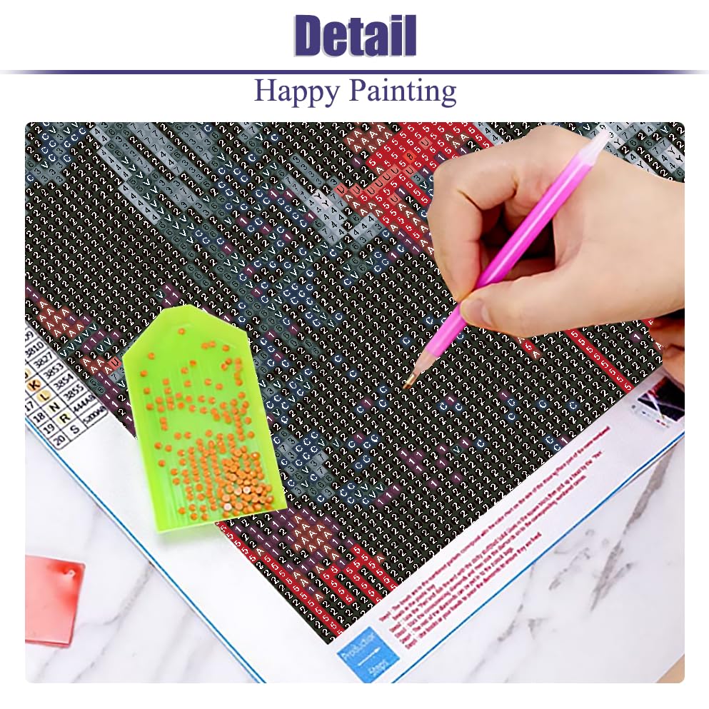 Helloween Crow Diamond Painting Kits for Adults, 5D Skull with Blood Horror Diamond Art Kits for Beginners, DIY Full Drill Diamond Kits Gem Arts Crafts for Home Wall Decor 12 x 16 Inch Mrnsiet