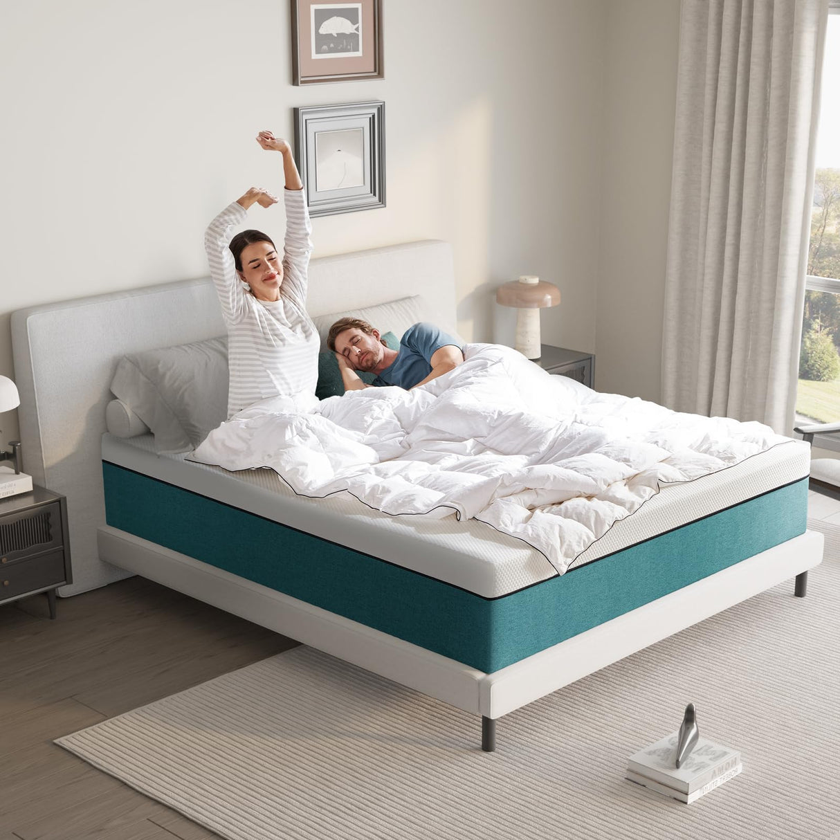 8 Inch Queen Size Cooling Memory Foam Mattress - Medium Firm Gel-Infused for Pressure Relief & Cool Sleep, Breathable Comfort in a Box (60''W x 80''L) Generic