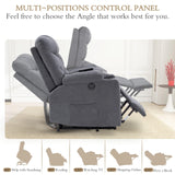 Esright Modern Electric Recliner Chair for Adults, Heavy Duty Power Lift Recliner with Heated Vibration Massage, Side Pockets, USB Charge Port & Cup Holders, Blue Grey Esright