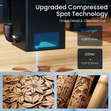 Longer Laser B1 24W Laser Engraver Cutter with Auto Air Assist, Working Speed Up to 600MM/S, DIY Laser Engraver for Wood and Metal, Paper, Acrylic, Glass, Leather, Working Area 17.72x17.32 inch Longer