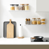 JOOM Small Metal Wall Floating Shelf - Metal Wall Shelf, Black Floating Shelf, Small Bathroom Shelf, Display Shelves for Storage (White, 8 Inch) JOOM