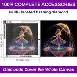 croshom Diamond Art Kits for Adults, Fairy Diamond Art Painting Kits for Adults Beginners, 5D DIY Raindrops Full Drills Gem Craft for Adult Gifts, Home Wall Decor 13.8" x 13.8" croshom