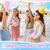 Juexica 20 Pcs Princess Fairy Wands Kit Include 6 Styles Unfinished Wooden Princess Accessories, 4 Pcs Gem Stickers, 4 Rolls Ribbons Make Your Own Fairy Wands for Kids Birthday Party (Pink, Purple) Juexica