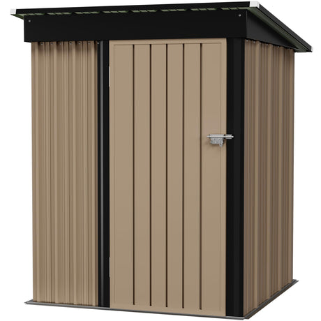 Flamaker Storage Shed Waterproof Metal Garden Shed with Lockable Door Utility Tool Shed Outdoor Storage for Backyard, Patio and Lawn (5 x 3 FT) Flamaker