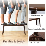 Cttasty Entryway Bench, Solid Wood Dining Bench, Midcentury End of Bed Bench w/Rounded Corner, Outdoor Bench w/Robust Construction, Bedroom Bench, Cttasty