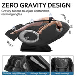BILITOK Massage Chair with Zero Gravity, Full Body Massage Chair Recliner with Airbags, Heating, Bluetooth Speaker, Foot Roller, Touch Screen, Gold BILITOK