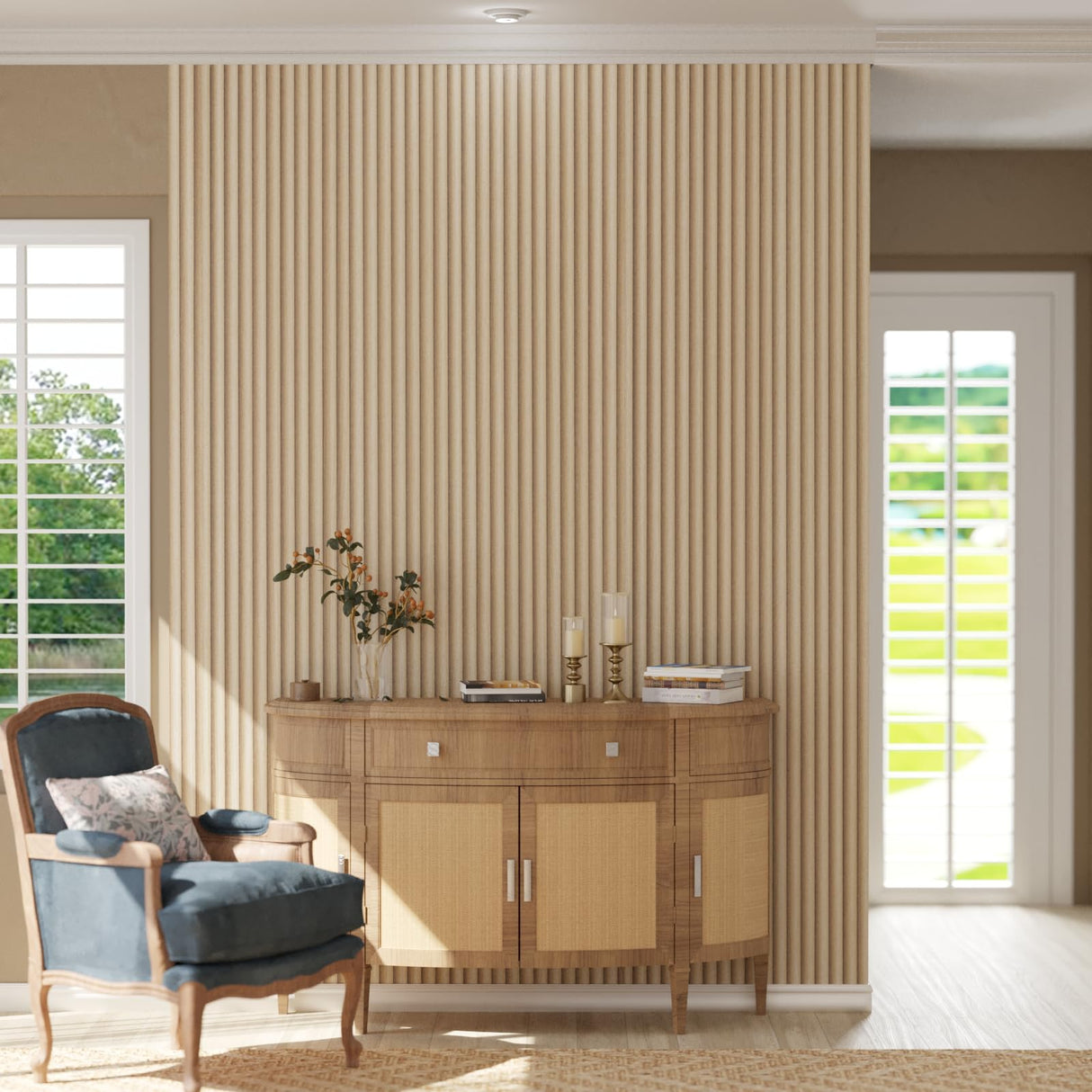 Oxdigi Wooden Slat Peel and Stick Wallpaper - Self-Adhesive Contact Paper with 3D Effect | Waterproof & Removable | PVC Contact Paper for Countertops & Cabinets | 23.6 in x 16.4 ft | Light Wood Oxdigi