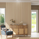 Oxdigi Wooden Slat Peel and Stick Wallpaper - Self-Adhesive Contact Paper with 3D Effect | Waterproof & Removable | PVC Contact Paper for Countertops & Cabinets | 23.6 in x 16.4 ft | Light Wood Oxdigi