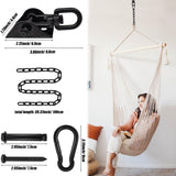 Lendaba Hammock Hanging Kit, Heavy Duty Hanging Chair Hardware 1200 lb Capacity, 360° Rotate Hammock Hooks for Yoga, Chair, Tree, Indoor & Outdoor Gym Ledanba