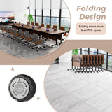 Modern Conference Table,4PCS Folding Conference Table with 360°Mobile Wheels,Office Conference Room Table for 4-6 Person,Modular Meeting Table (Walnut, 47in) Generic