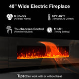 AMERLIFE Entertainment Center with Fireplace and Bookcases, Includes 80" 2-Tier Fireplace TV Stand with 40" Fireplace, 2 x High Gloss Bookshelves with LED Lights & Glass Doors, Obsidian Black AMERLIFE