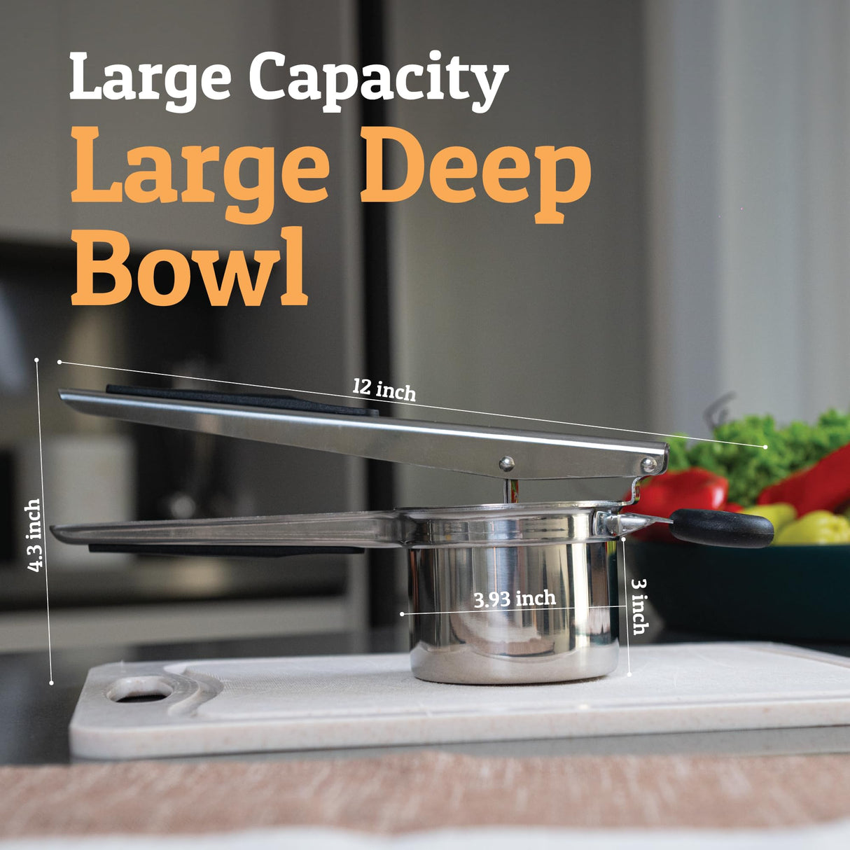 PriorityChef Large 15oz Potato Ricer, Heavy Duty Stainless Steel Potato Masher and Ricer Kitchen Tool, Press and Mash Kitchen Gadget For Perfect Mashed Potatoes - Everytime Priority Chef