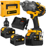 JEXUGK 2000Nm Cordless Impact Gun, 3/4" To 1/2" 2 x 6.0AH Battery Heavy High Torque Impact Wrench, 1500Ft-lbs Brushless Eléctrica Pistola de Impacto, Power Llave de Impacto for Truck Mower Car Repair JEXUGK