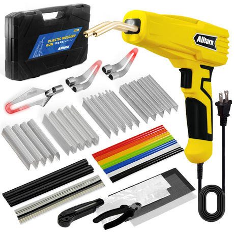 Allturn Upgraded Plastic Welder,Plastic Welding Kit 2 in 1,Hot Stapler Kit,Hot Staples,Plastic Welder Gun,Car Bumper Repair Kit for Most Plastics,Patent Number D970324(Yellow) Allturn