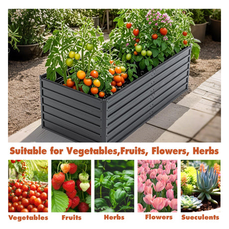 6x3x2 FT Metal Raised Garden Bed for Outdoor Gardening HouseOfZazla