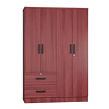 4 Doors Wardrobe 2 Drawers with Shelves 48 inch Wide and 72 high (Mahogany) Woodpeckers Furniture And Mattress