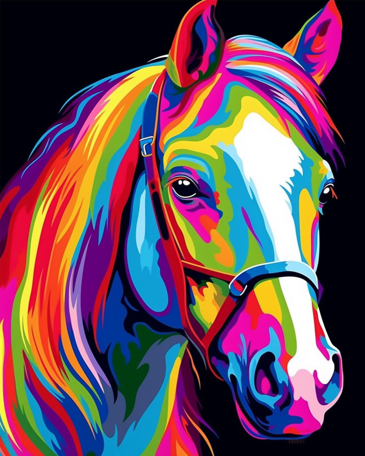Maomaomi Paint by Numbers DIY Acrylic Painting Kit for Kids & Adults Beginner – 16" Wx20 L Color Horse Head Pattern Maomaomi