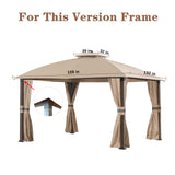 SCOCANOPY Replacement Cover Fit for 10X12 Ft Eagle Brooke Soft Top Gazebo Model A101007600, A101007603, A101007604,(Light Beige) SCOCANOPY