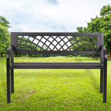 FDW Garden Bench Outdoor Bench with Plastic Backrest for Patio Metal Bench Park Bench or Yard Porch Clearance Work Entryway FDW