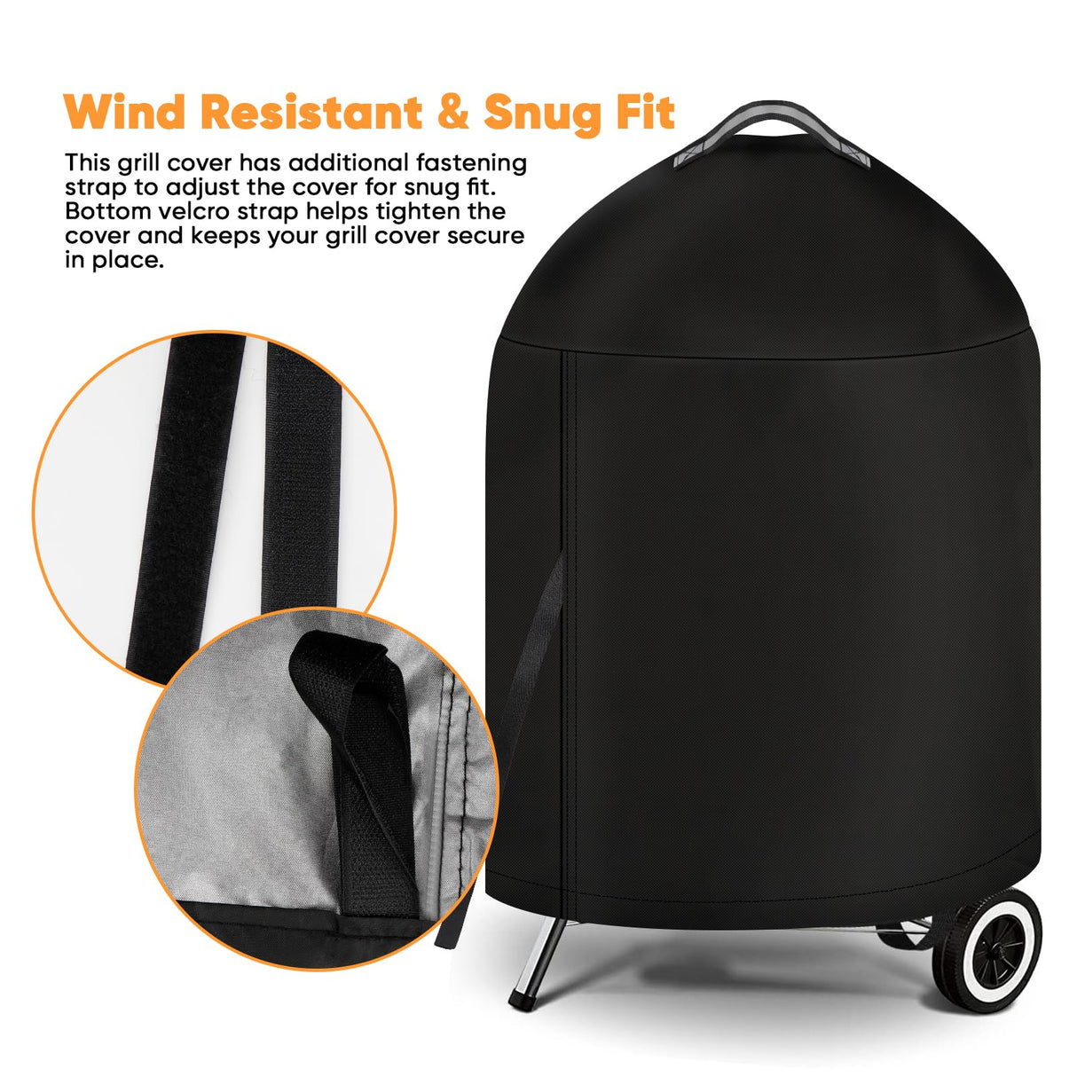 iCOVER Grill Cover for Weber 22 Inch Charcoal Kettle- Heavy Duty Waterproof BBQ Covers for Griddle Char-Broil 22 Inch Grills i COVER