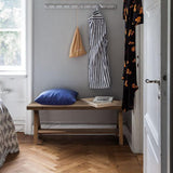 RowyPoey Solid Wood Bench, 43" Farmhouse Entryway Bench for Living Dining Room, Rustic Storage Bench Seat for Indoors and Outdoors, Natural RowyPoey