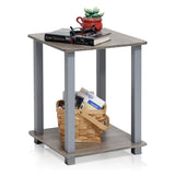 Furinno Simplistic Set of 2 End Table, French Oak Grey/Grey Furinno
