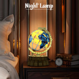 RMOKA 3D Wooden Puzzles for Adults Illuminated Globe with Stand 188pcs 3D Puzzles Model Kit Built-in LED Music Box Stem Toys Gifts for Adults/Teens RMOKA