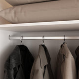 Hitow Wardrobe Cabinet with LED Light Strips, Armoire Closet with Glass Doors, Wooden Large Wardrobe with 5 Tiers Shelf & Hanging Rod, Modern Bedroom Armoire Clothes Organizer, White 47.2" W Hitow