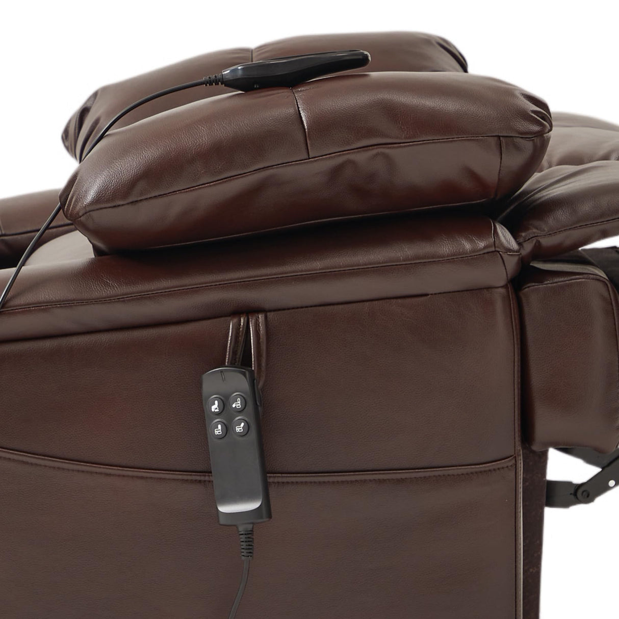 DYNOX 400lbs Lift Chairs for Big & Tall Seniors Power Lay Flat Recliner Extra Large Wide Oversized Lift Sofa with Heat Massage Electric Lift Recliner Chair Bed(9205,Faux Leather, Dark Brown) DYNOX