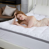 SAPHREAS Queen Size Mattress Topper 3 inch with 8-20 inches Stretchable Pockets, Soft Pillow Top Mattress Pad for Back Pain Relief with Breathable Air Mesh Sides SAPHREAS