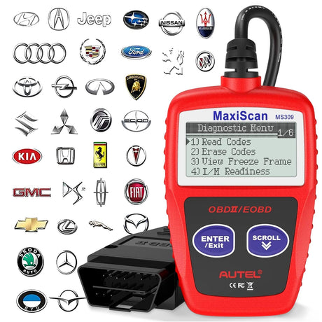 Autel OBD2 Scanner MS309 Universal Car Engine Fault Code Reader, Check Engine Light and Emission Monitor Status, OBDII CAN Diagnostic Scan Tool Autel