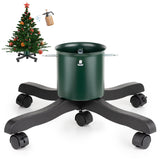 Live Christmas Tree Stand : Real Christmas Tree Stand Base With Wheels Movable Adjustable up to 6.5ft Hold 0.53gal Water Reservoir Goodjob Green GuuG