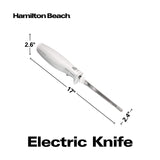 Hamilton Beach Electric Knife Set for Carving Meats, Poultry, Bread, Crafting Foam & More, Reciprocating Serrated Stainless Steel Blades, Ergonomic Design Storage Case + Fork Included, 5Ft Cord, White Hamilton Beach