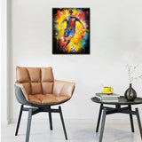 Football Sportman Paint by Numbers Kits 16x20 inch Canvas Graffiti Extreme Sports DIY Oil Painting for Kids, Adults Beginner Men is Playing Football Paintwork with Brushes Gift Home Decor (Frameless) TUMOVO