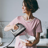 Mueller Electric Hand Mixer, 5 Speed 250W Turbo with Snap-On Storage Case and 4 Stainless Steel Accessories for Easy Whipping, Mixing Cookies, Brownies, Cakes, and Dough Batters Mueller