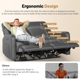 Power Loveseat Recliner Set with Adjustable Headrest, 2+1 Pieces in Living Room, 2 Seater Power Reclining Loveseat with Manual Headrest, 1 Swivel and Rocking Power Recliner Chair with Power Headrest Duitrc