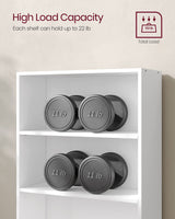 VASAGLE Bookshelf, 23.6 Inches Wide, 5-Tier Open Bookcase with Adjustable Storage Shelves, Floor Standing Unit, Cloud White ULBC165T14 VASAGLE