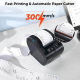 MUNBYN Bluetooth Thermal Receipt Printer P047, 80mm POS Printer, Thermal Printer with USB Serial Ethernet, Bluetooth, Support Android Windows PC (Do Not Support iOS Paypal Doordash Grubhub Vagaro) MUNBYN